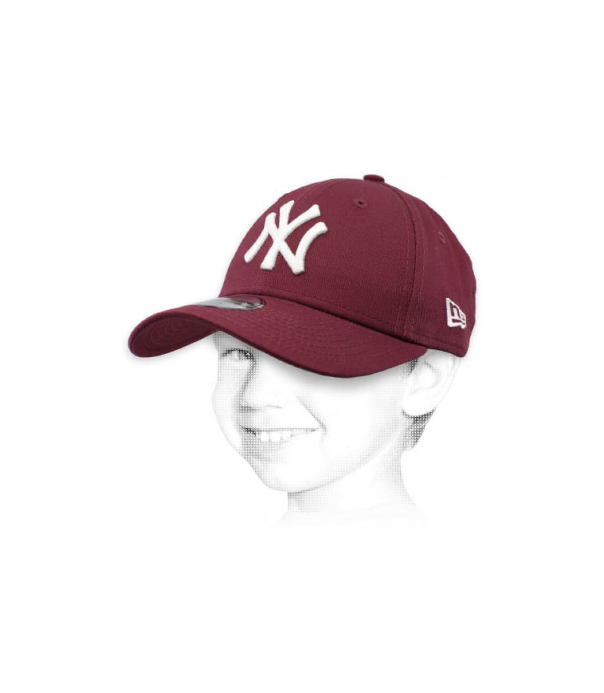 capellino NY cap viola Kids League Ess NY 9Forty maroon